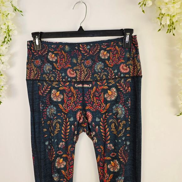 Yoga Democracy Bell Bottom Leggings XL Hippie Flare Leg Festival Floral Boho 70s - Picture 6 of 16